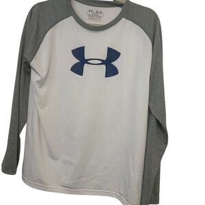 Under Armour White and Gray HeatGear Shirt